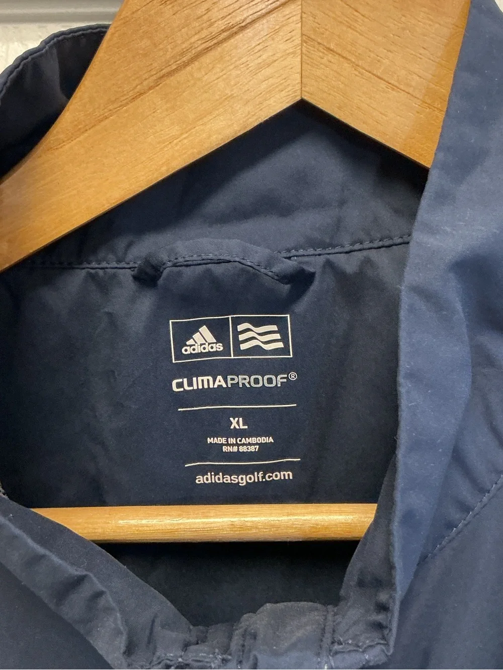 Adidas Men’s SZ XL Climaproof Pullover Quarter Zip Windbreaker Navy Blue